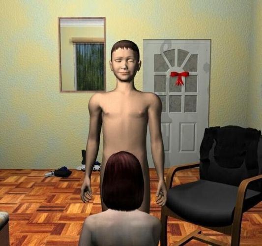 Симпатичный трассексуал с хорошими сиськами соблазнил паренька в 3D порно фото